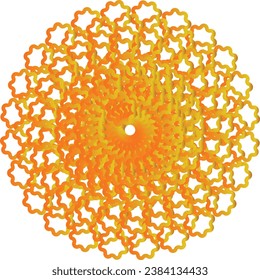 Mandala pattern design in orange color illustration