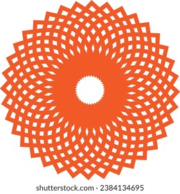 Mandala pattern design in orange color illustration