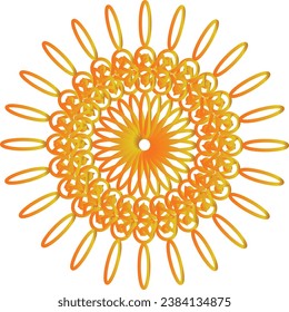 Mandala pattern design in orange color illustration