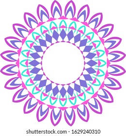 Mandala pattern design in purple and pink color illustration