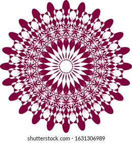 Mandala pattern design in red color illustration