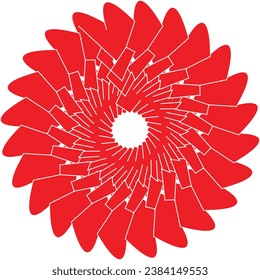 Diseño de patrones de Mandala en la ilustración de color rojo