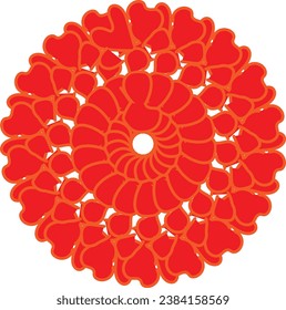Mandala pattern design in red color illustration