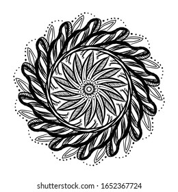 Mandala pattern design vector in EPS file for Henna, Mehndi, tattoo, tribal, decoration. Decorative ornament in ethnic oriental style. Apply to coloring book page, web site, wall and  paper art, shirt