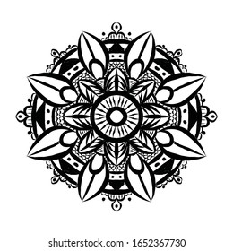 Mandala pattern design vector in EPS file for Henna, Mehndi, tattoo, tribal, decoration. Decorative ornament in ethnic oriental style. Apply to coloring book page, web site, wall and  paper art, shirt