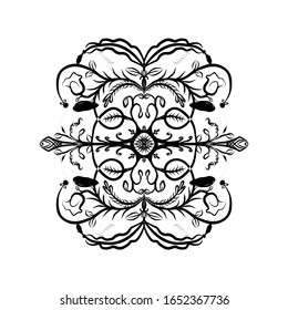 Mandala pattern design vector in EPS file for Henna, Mehndi, tattoo, tribal, decoration. Decorative ornament in ethnic oriental style. Apply to coloring book page, web site, wall and  paper art, shirt