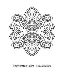 Mandala pattern design vector in EPS file for Henna, Mehndi, tattoo, tribal, decoration. Decorative ornament in ethnic oriental style. Apply to coloring book page, web site, wall and  paper art, shirt