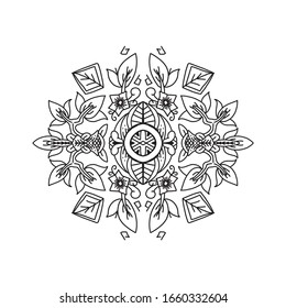 Mandala pattern design vector in EPS file for Henna, Mehndi, tattoo, tribal, decoration. Decorative ornament in ethnic oriental style. Apply to coloring book page, web site, wall and  paper art, shirt