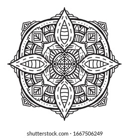 Mandala pattern design vector in EPS file for Henna, Mehndi, tattoo, tribal, decoration. Decorative ornament in ethnic oriental style. Apply to coloring book page, web site, wall and  paper art, shirt