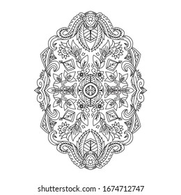 Mandala pattern design vector in EPS file for Henna, Mehndi, tattoo, tribal, decoration. Decorative ornament in ethnic oriental style. Apply to coloring book page, web site, wall and  paper art, shirt