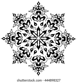Mandala pattern design. Vintage ethnic background frame. Vector illustration.