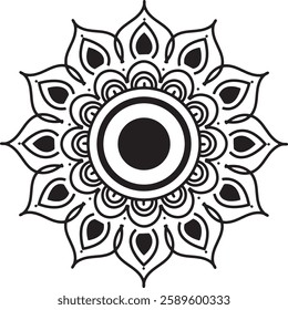Mandala pattern. Design for a wallpaper Paint shirt and tile Sticker Design, coloring book Lace pattern The tattoo. Mandala.design.