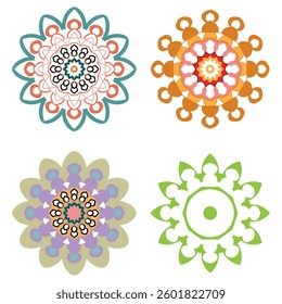 Mandala Pattern Designs,Colorful Mandala For Colouring and Colourful Mandala With Floral Ornament.Mandala design
