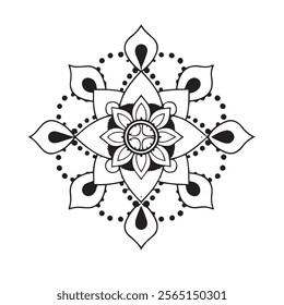 Mandala Pattern Designs,Mehndi style. Decorative pattern in oriental style. Coloring book page.