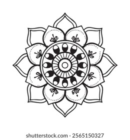 Mandala Pattern Designs,Mehndi style. Decorative pattern in oriental style. Coloring book page.