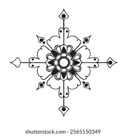 Mandala Pattern Designs,Mehndi style. Decorative pattern in oriental style. Coloring book page.