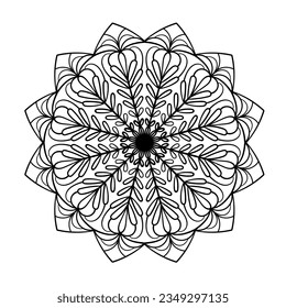 Mandala pattern. Doodle lace background for coloring book. 