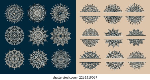 Mandala Pattern Elements With Frame Version