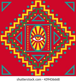 Mandala pattern. Eye. Arabic. Oriental art. Seamless.