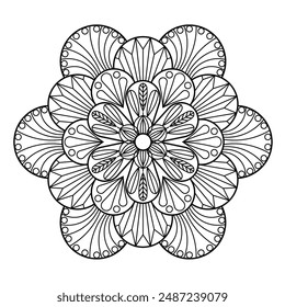 Mandala Pattern Floral Design Coloring A03_6-02