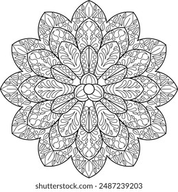 Mandala Pattern Floral Design Coloring A04_12-02