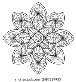 Mandala Pattern Floral Design Coloring A07_8-01