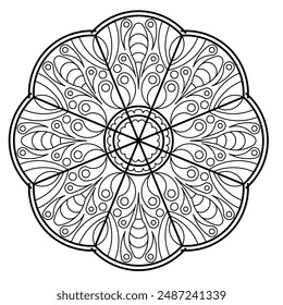 Mandala Pattern Floral Design Coloring A11_8-02