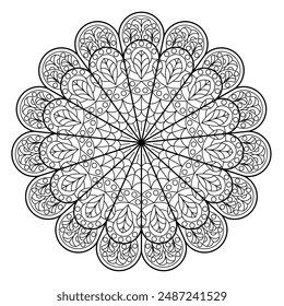 Mandala Pattern Floral Design Coloring A13_15-02