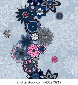 Mandala pattern, floral elements, decorative ornament. Seamless pattern background.  Arab, Asian, ottoman motifs. Vector illustration 