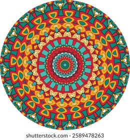 Mandala Pattern with Floral and Geometric Symmetry