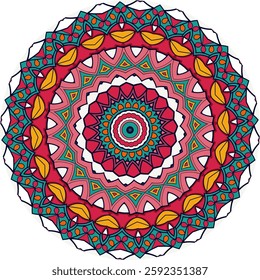 Mandala Pattern with Floral and Geometric Symmetry