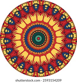 Mandala Pattern with Floral and Geometric Symmetry