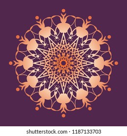 Mandala pattern. Floral round decorative symbol. Vintage decorative elements. Oriental pattern, vector illustration. Coloring book page. Circular pattern. Abstract background