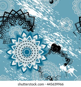 Mandala pattern floral seamless pattern background.