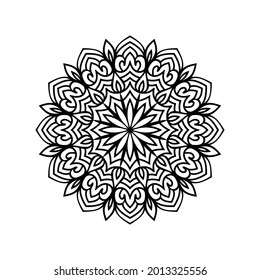 Mandala pattern with floral style for invitation card, coloring page, wallpaper, book cover, greetings card, with white background