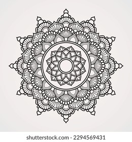 patrón de mandala con arreglo floral y combinación de formas de pagoda. islam hindú budista india pakistán árabe chino