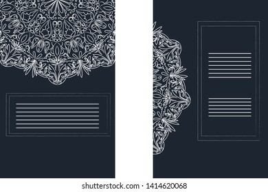 Mandala pattern flyer and ornamental banner design. Vector Flyer oriental design. Islam, Arabic, Indian, ottoman motifs. Front page and back page. Easy to use and edit.