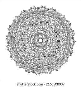 mandala pattern in form of mandala for Henna, Mehndi, tattoo, decoration. Decorative frame ornament in ethnic oriental style. Coloring book page.