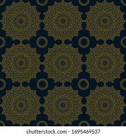 mandala pattern gold design vector 