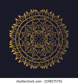 mandala pattern gold flower islamic culture
