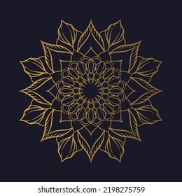 mandala pattern gold flower islamic culture