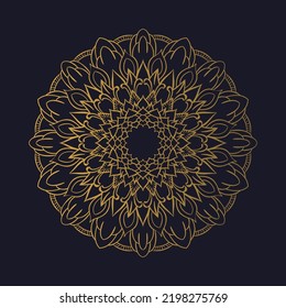 mandala pattern gold flower islamic culture