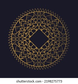 mandala pattern gold flower islamic culture