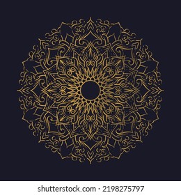 mandala pattern gold flower islamic culture
