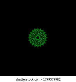 Patrón de Mandala verde, hermosa ilustración de mandala