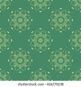 Mandala pattern. Green color. Beautiful vector illustration green color texture.