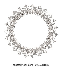 Diseño de emoticones de adornos de tarjetas de felicitación de patrón Mandala, patrón de mosaico, diseño de encajes y tatuajes. decoración de diseño interior. 
Vector étnico oriental.