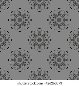 Mandala pattern. Grey color.