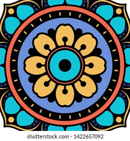 Mandala pattern. Hand drawn background, vector isolated on white
