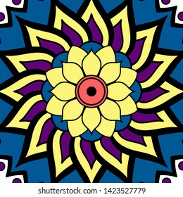 Mandala pattern. Hand drawn background, vector isolated on white
